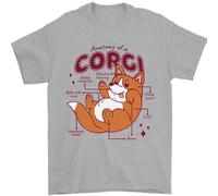 The Anatomia Of A Corgi Cane T-Shirt 100% Cotone