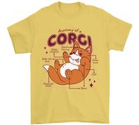 The Anatomia Of A Corgi Cane T-Shirt 100% Cotone