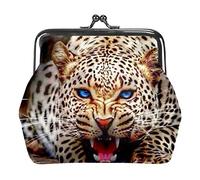 the Animal Leopard Portamonete Kiss Lock Borsa per il cambio Borsa per bigiotteria vintage