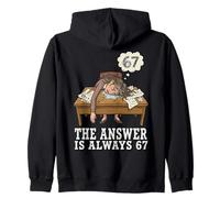 The Answer Is Always 67 Math Teacher Meme 90s Retro Cartoon Felpa con Cappuccio