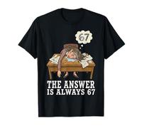 The Answer Is Always 67 Math Teacher Meme 90s Retro Cartoon Maglietta
