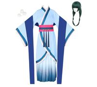 The Apothecary Diaries - Costume da donna Maomao cosplay in canapa per Halloween (blu + parrucca, XXL)