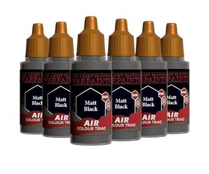 The Army Painter, Air Triads - Airbrush-Ready Paint - Black with 6 x 18 ml Pre-thinned Acrylic Spray Gun Paints - Paint Sprayer Paints for D&D & Warhammer Miniatures