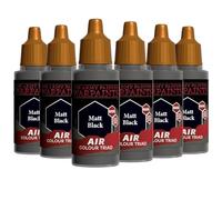 The Army Painter, Airbrush-Ready Paint Black, 6 x 18 ml Warpaints Air