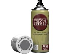 The Army Painter, Colour Primer Plate Mail Metal, 400 ml Vernice per Plastica Primer Grigio Metallica - Primer Modellismo per Miniature Fantasy, D&D e Warhammer