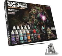 The Army Painter, GameMaster: Wandering Monsters Role-playing Paint Set, 15x18 ml Warpaints Fanatic Acrilici, 1 pennello GameMaster Basecoat, 1 miniatura Troll gratuita.