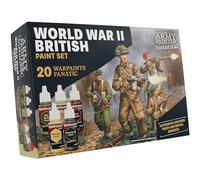 The Army Painter, Historical: WWII British Paint Set, 20 x 18 ml Warpaints Fanatic: 14 acrylic, 4 Washes, 1 Effect & 1 Metallic - Vernice per miniature delle British Armed Forces