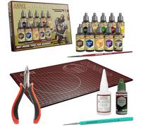 The Army Painter, Kit di Avvio per Hobby, Set di Speedpaint per Principianti, Pennello Warpaint Fanatico su Primer, Tappetino da Taglio, Taglierino Laterale di Precisione, Colla Plastica e 1 Pennello