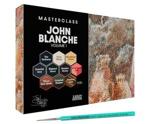 The Army Painter, Masterclass John Blanche Volume 1 C, 6 x Warpaints Fanatic Paints, 1 Speedpaint unico, 2 Washes, 1 Metallic, 1 Art e Pennello - per modelli wargame