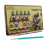 The Army Painter Speedpaint Starter Set 2.0 Combo, Perfetto Per I Principianti 10 Contrasto Bottiglie 18ml Kit Colori Acrilici e 2 Pennelli Per La Base Per D&D Miniature