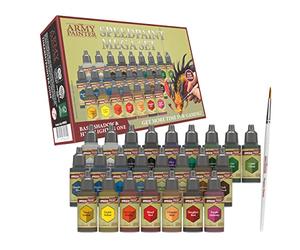The Army Painter Speedpaint Mega Set, 24 flaconi contagocce di colori acrilici non tossici da 18 ml tra cui 1 pennello mostri set di colori veloci per pittura in miniatura