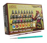 The Army Painter Speedpaint Most Wanted Set 2.0 Combo, Colori Acrilici Set Con 24 Bottiglie Da 18ml Di Gamma Di Colori Dal Speedpaint Starter Set, Incluso 1 Pennello Base E 1 Pennllo Speedpaint