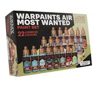 The Army Painter, Warpaints Air Most Wanted Paint Set, 22x18ml vernici, 19 vernici acriliche per aerografo, incl. 2 metallizzati, 1 fluorescente, 1 medium e 3 Speedpaints - per modelli e pittura di mi