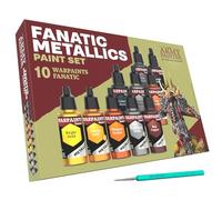 The Army Painter Warpaints Fanatic: Metallics Miniature Paint Set Combo, 10 Vernici Acriliche Metallizzate da 18ml incl. Oro, Rame, Metallo, Bronzo, Argento e 1 Pennello per Base