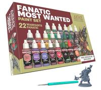 The Army Painter Warpaints Fanatic Most Wanted Set Combo, 22 vernici: 14 colori acrilici, 2 Tonalità di Pelle, 2 Metallici, 2 Effetti, 1 Wash, 1 Primer da Applicare con Pennello e 1 figura in gratuita