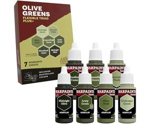 The Army Painter, Warpaints Fanatic Olive Greens flexible Triad Plus +, verde oliva, 7 x 18 ml, vernice per hobby di qualità in miniatura per dungeons and drons (DnD) e Warhammer Miniatures