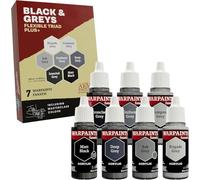 The Army Painter, Warpaints Flexible Triad PLUS+: Black & Greys, 7 x 18 ml di vernici acriliche - Vernici hobbistiche di qualità per miniature per Dungeons and Dragons (DnD) e miniature di Warhammer.