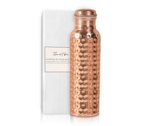 THE ART BOX Borraccia in rame martellato da 1 litro, extra large, un contenitore ayurvedico in puro rame - bere più acqua, ridurre l'assunzione di zucchero e godere immediatamente dei benefici per la