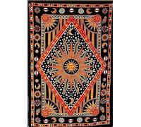 THE ART BOX Hippie Mandala Sole Luna Bruciare Sole Psychedelic Piccolo Arazzo Arancione - 75x100 cm Indiano Cotone Celeste Bohemian Parete Pianeta Trippy Manifesto Arazzi