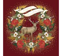 The Art File 8 biglietti di Natale di lusso con cervi e ghirlanda, con buste, lamina e finitura goffrata, 16,5 x 16,5 cm, 280 g/m²