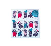 The Art File - Party Frank Salsiccia Dog Christmas Card Box (10 carte, 2 disegni, 13,5 x 13,5 cm)