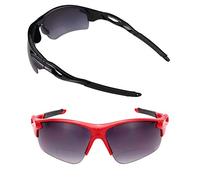 The Athlete, 2 paia di occhiali da sole bifocali sportivi di precisione, occhiali da sole da lettura per uomo e donna, nero/rosso, Medium