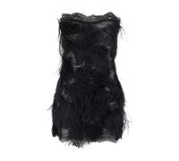 The Attico - Abito in Pizzo Ricamato con Piume - - Dresses - Donna - Nero - L