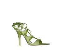 The Attico Bicolor Silk Stiletto Heel Sandals - EU37.5/US7.5