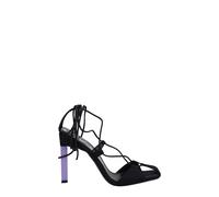 The Attico Black Fabric Stiletto Heel Sandals - EU38.5/US8.5