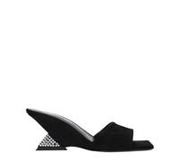 The Attico Black Leather Platform Sandals - EU36/US6