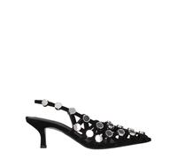 The Attico Black Leather Stiletto Heel Sandals - EU38.5/US8.5