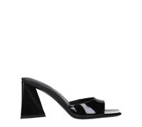 The Attico Black Leather Stiletto Heels Sandals - EU36/US6
