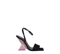 The Attico Black Satin Stiletto Heel Sandals - EU41/US11