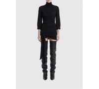 THE ATTICO Blusa drappeggiata in misto seta 38 Nero