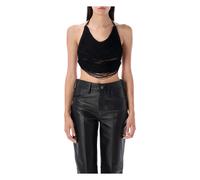 The Attico - Topwear Nero con Frange Aw25 - - Tops - Donna - Nero - S