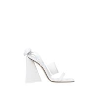 The Attico White Leather Stiletto Heel Sandals - EU36/US6