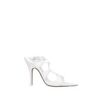 The Attico White Leather Stiletto Heel Sandals - EU39/US9