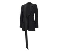 The Attico - Blazer in lana con sciarpa - - Jackets - Donna - Nero - S