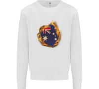 The Australian Flag Fire Effect Australia Uomo Sweatshirt Jumper