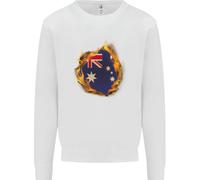 The Australian Flag Fire Effect Australia Uomo Sweatshirt Jumper