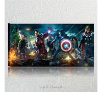 THE AVENGERS Quadro Moderno Cartoni Film 90x45 Stampa su Tela Camera Ragazzi