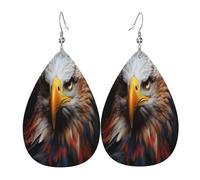 The awe Inspiring Eagle - Orecchini da donna in pelle a goccia, in PVC, ganci in argento 925, stampe su entrambi i lati, ipoallergenici, regalo ipoallergenico