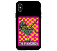 The Bad Decision - Scheletro retrò a scacchi per feste Custodia per iPhone X/XS