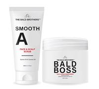 The Bald Brothers Set completo per la cura della testa calva, cura naturale della testa calva, set per la cura della pelle quotidiana da uomo, deterge, esfoliare e idratare, fornitura per 60-90 giorni