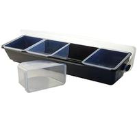 The bars Bars Portacondimenti 4 Vaschette, Polipropilene, Nero, 48x16x18 cm