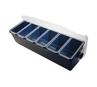 The Bars Bars Portacondimenti 6 Vaschette Refrigerabile, Polipropilene, Nero, 48x16x18 cm