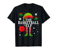 The Basketball Elf Matching Basketball Player Christmas Maglietta