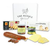 THE BASQUE Gourmet Set Regalo Natalizio - Cesto per Natale con Formaggio, Asparagi, Peperoni Piquillo, Paté di Fegato, Chorizo, mantecado - Regalo Di Lusso- Lotto 1