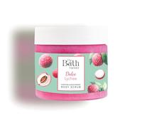 The Bath Factory Scrub Corpo Esfoliante e Idratante, Dolce Litchi con Burro di Karitè, Oli di Jojoba, Baobab e Avocado, 300 g