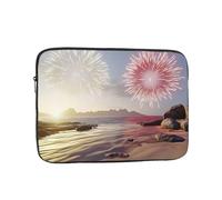The Beach and Fireworks at Sunset - Custodia antiurto per laptop, sottile, leggera, portatile, da viaggio, per 17"